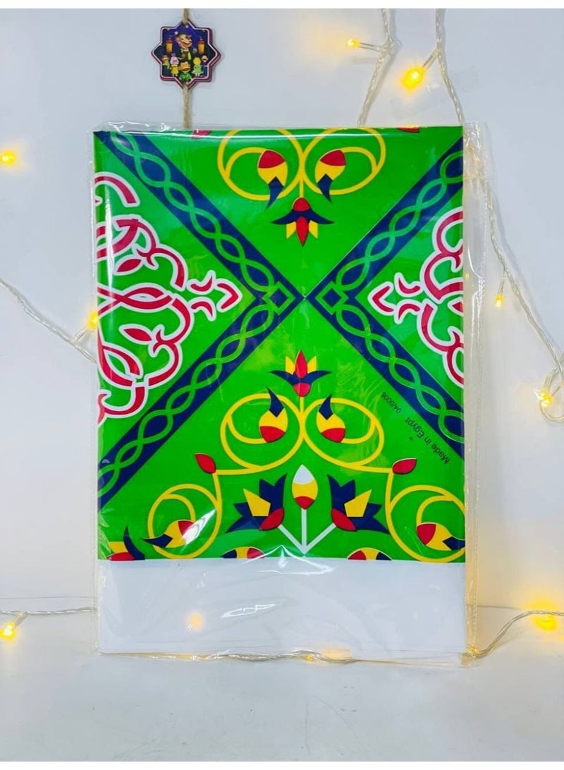 مفرش رمضان البلاستيك المنقوشة اشكال رمضانية بالألوان المختلفة مفرش السفرة المقاس : ١٢٠*١٢٠ سم - Image 2